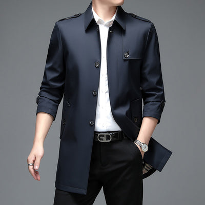 Abrigo Tipo Gabardina Casual Largo para Hombre - Image 4