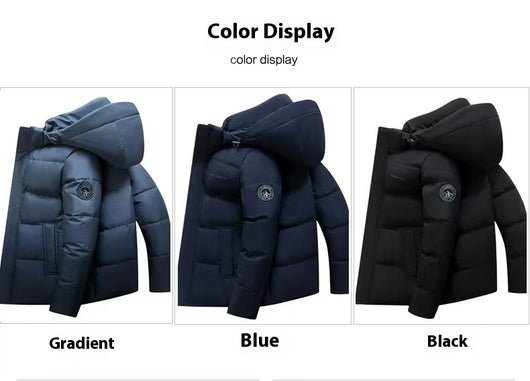 Chaqueta Acolchada de Plumas con Capucha y Degradado de Color para Hombre - Image 17