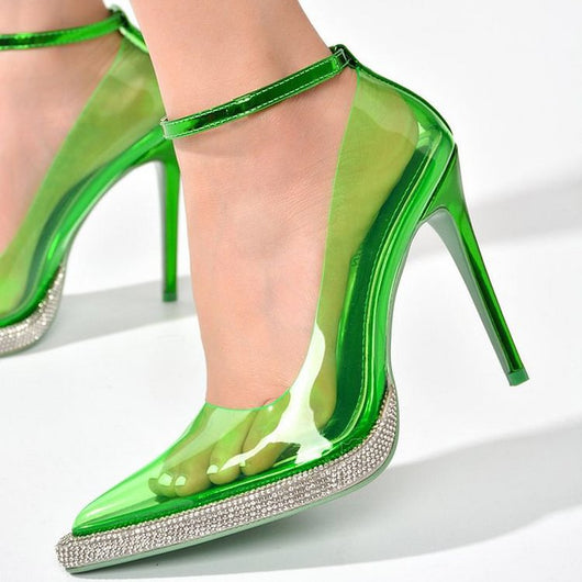 Tacones Plataforma Transparentes con Brillantes Impermeables - Image 2