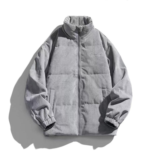Chaqueta de Pluma Corta para Hombre con Bordado - Diseño Liso - Image 4