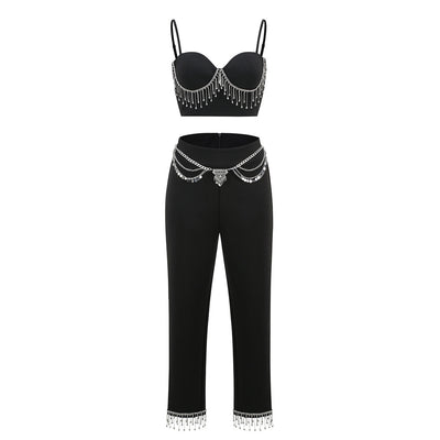 Conjunto Elegante: Chaleco Pedrería y Capris Ajustados - Image 15