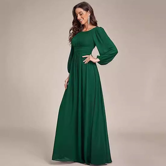 Vestido de Noche Largo en Gasa Elegante para Mujer - Image 13