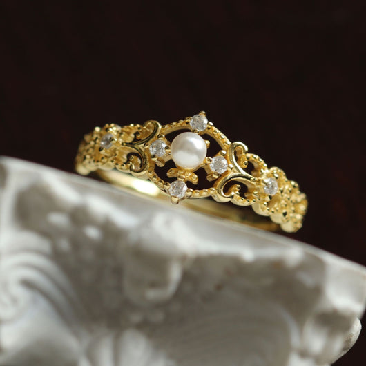 Anillo Hueco Dorado Vintage para Mujer - Image 10