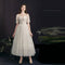 Vestido de Novia Blanco Midi con Mangas Burbuja