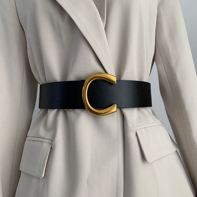 Cinturón Ancho Negro para Mujer - Accesorio Versátil para Blazer, Suéter y Vestido - Image 5