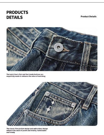 Jeans Anchos Retro Americano de Cintura Suelta para Hombre - Image 11
