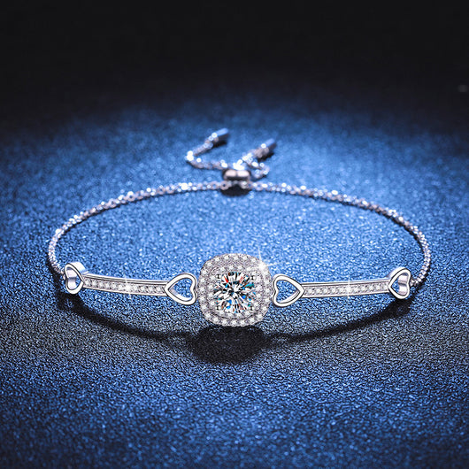 Pulsera de Plata Esterlina con Dije Cuadrado para Mujer