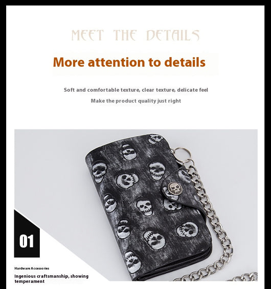 Cartera Punk Rock con Calavera y Cadena Antirrobo - Image 19