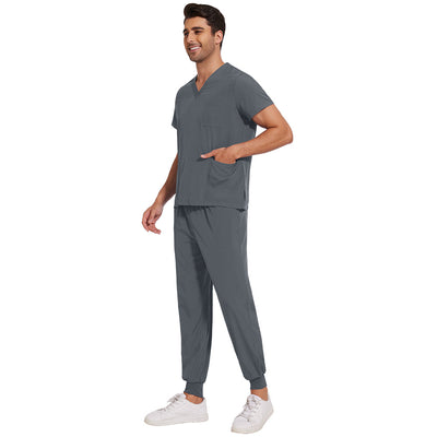 Conjunto de Uniformes Médicos para Hombre con Tela Elástica y Secado Rápido - Image 10