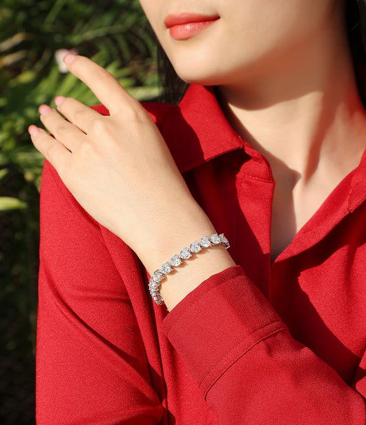 Pulsera de Plata Lujo Diario - Conjunto Elegante con Moissanita Premium y Baño de Platino - Image 7