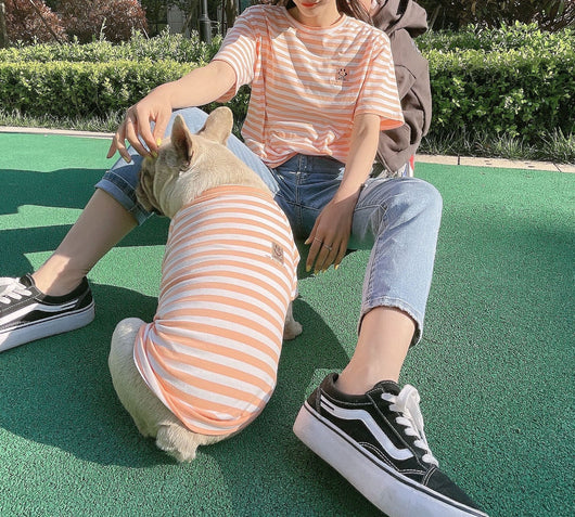 Playera Modal a Rayas para Padres e Hijos con Mascotas - Image 4