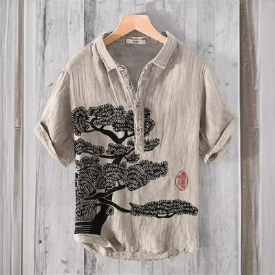 Camisa Hawaiana Navideña Casual con Estampado Santa para Hombre - Image 2