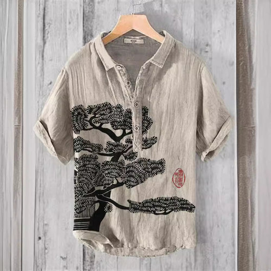 Camisa Hawaiana Navideña Casual con Estampado Santa para Hombre - Image 2