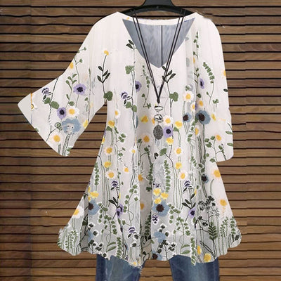 Blusa Escote V Estampado Floral Multicolor - Image 6