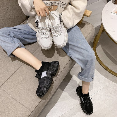 Zapatillas Deportivas Papá con Suela Gruesa y Tejido Volador - Image 5