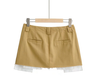 Falda Plisada Estilo Workwear Cintura Baja Efecto Dos Piezas - Image 18