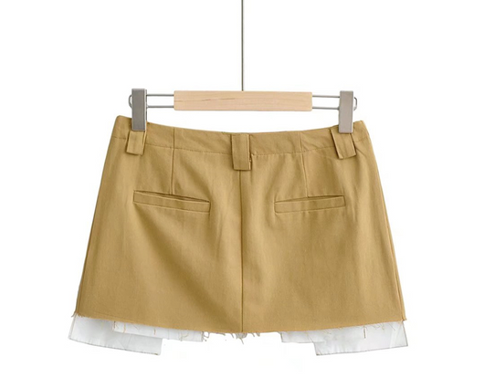 Falda Plisada Estilo Workwear Cintura Baja Efecto Dos Piezas - Image 18