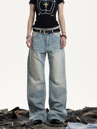 Jeans Vintage Desgastado Suelto con Efecto Whiskers para Mujer - Image 13