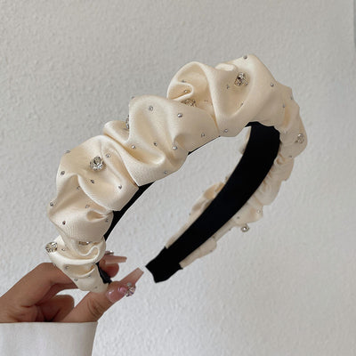 Diadema Plisada de Satén Premium Negro Ancho - Image 25