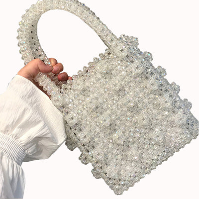 Bolso Tejido a Mano con Perlas
