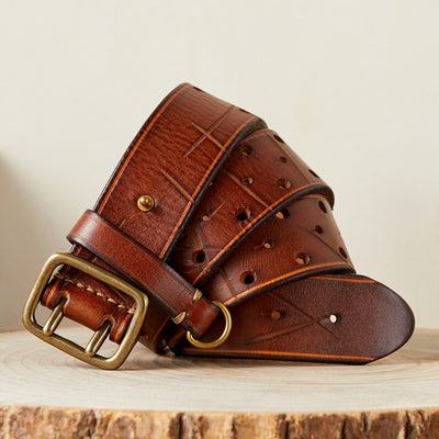 Cinturón de Cuero Genuino Estilo Retro para Hombre - Diseño Versátil y Duradero - Image 7