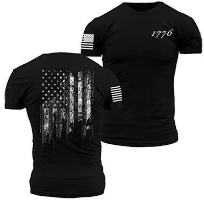 Camiseta Hombre Bandera Americana 1776 Estilo Vintage Whiskey - Image 5