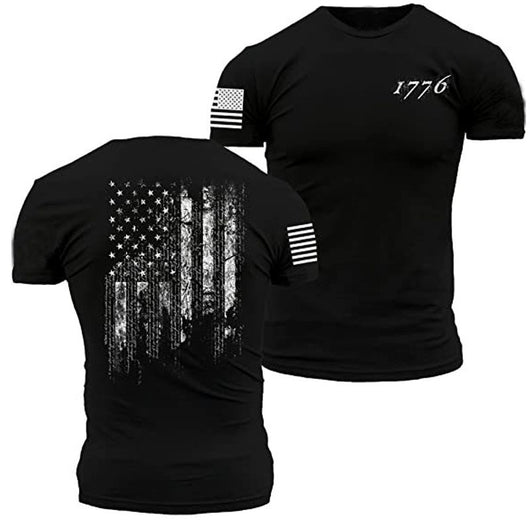 Camiseta Hombre Bandera Americana 1776 Estilo Vintage Whiskey - Image 5