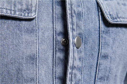 Chaqueta Denim Vintage con Solapa Europea Efecto Lavado - Image 4