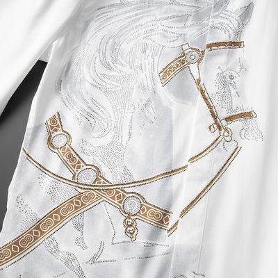 Camisa Slim Fit Hombre Manga Larga con Strass y Efecto Sin Planchado - Image 4