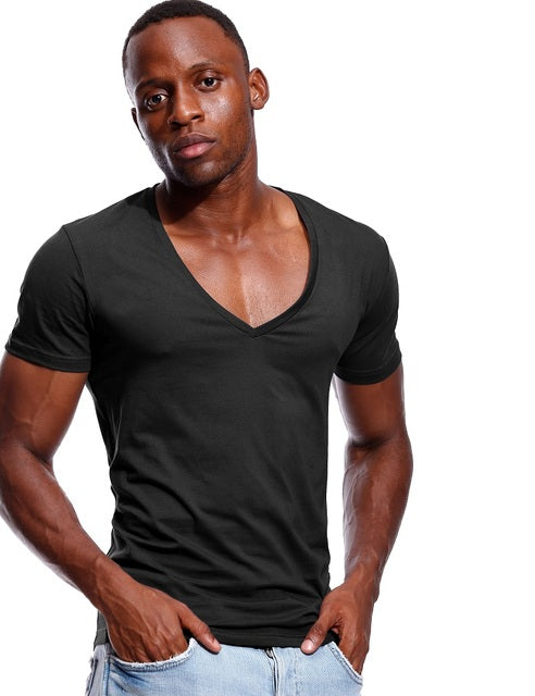 Playera Escote Profundo para Hombre - Cuello en V Amplio
