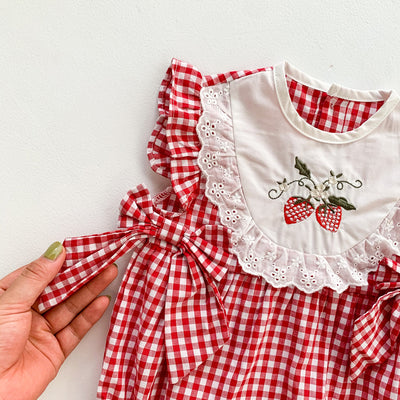 Enterizo Infantil de Encaje de Algodón con Diadema - Diseño Triangular Ligero para Niña - Image 11