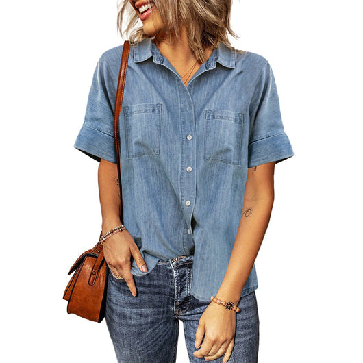 Camisa Casual de Solapa Lisa - Versátil y Minimalista - Image 12