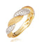 Fashion Personality Court Estilo Croissant Ring Dorado