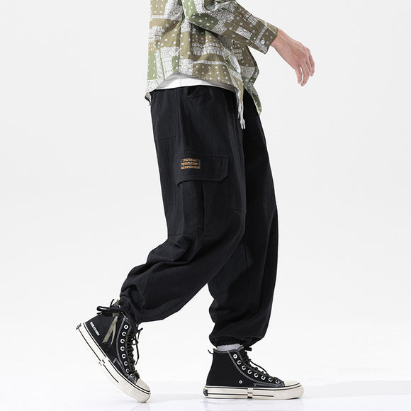 Calça Casual Masculina Seda Gelo Algodão e Linho