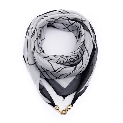 Pañuelo Floral Dorado de Gasa Ligera para Mujer - Image 22