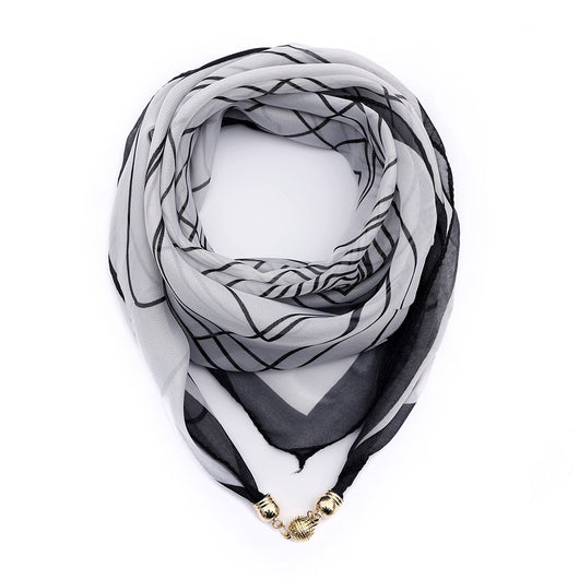 Pañuelo Floral Dorado de Gasa Ligera para Mujer - Image 22
