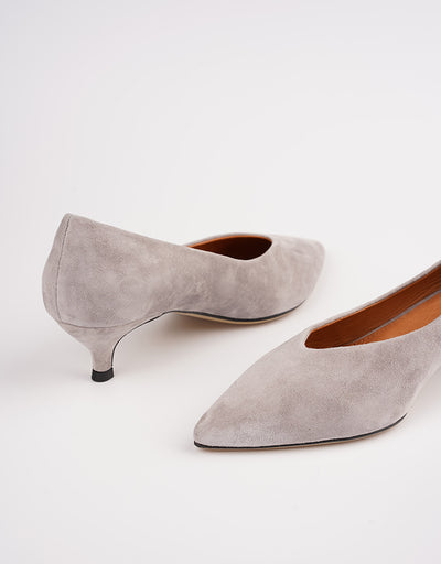 Zapato Stiletto de Punta Fina con Boca V en Ante - Comodidad Premium - Image 3
