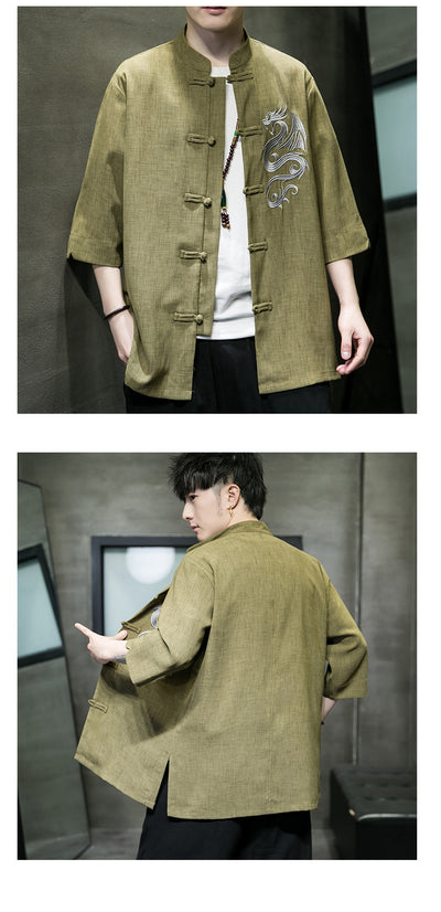 Camisa Hanfu Oversized de Seda Helada con Botones de Rana - Estilo Tradicional Moderno - Image 9