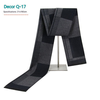 Bufanda de Invierno Rayada en Cashmira Artificial para Hombre - Image 17