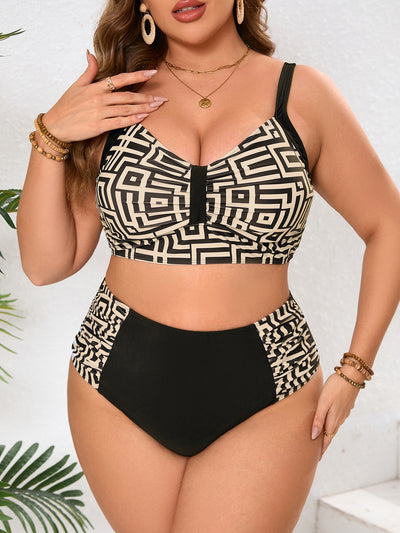 Bikini Cintura Alta con Diseño Cuadriculado - Traje de Baño Fashion - Image 10