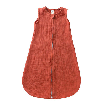 Saco de Dormir de Algodón y Lino para Bebé - Diseño Chaleco Liso - Image 5