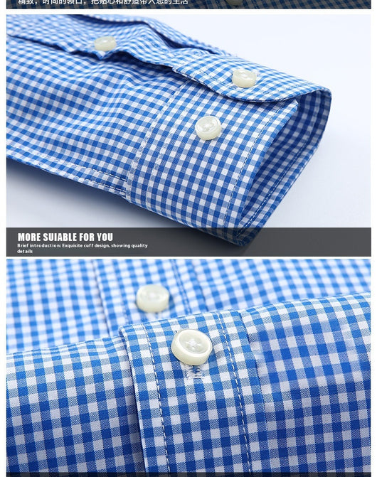 Camisa Casual de Algodón a Cuadros para Hombre - Manga Larga Transpirable Otoño - Image 20