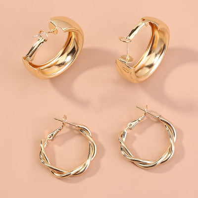 Aretes Geométricos C-Shape | Juego de Combinables Elegantes y Minimalistas - Image 8