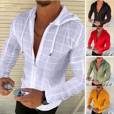 Playera Deportiva con Capucha y Cierre para Hombre