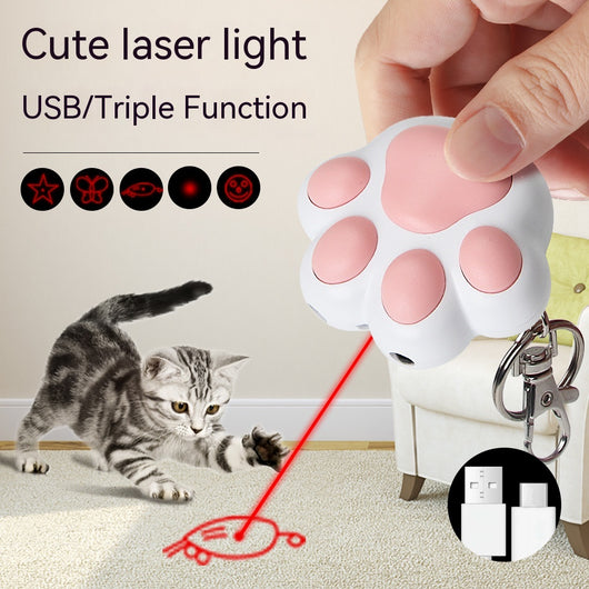 Juguete Láser Interactivo 3 en 1 con Forma de Patita de Gato - Image 14