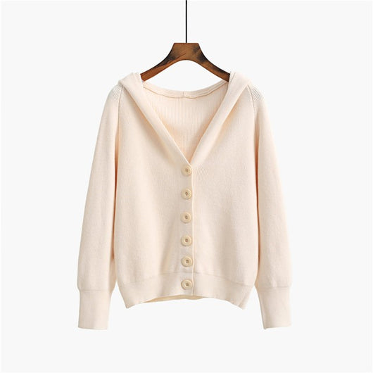 Cardigan Deportivo Mujer Holgado Tejido Casual con Capucha - Image 10