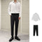 Pantalón Blanco Elegante de Corte Recto con Diseño de Nueve Puntos