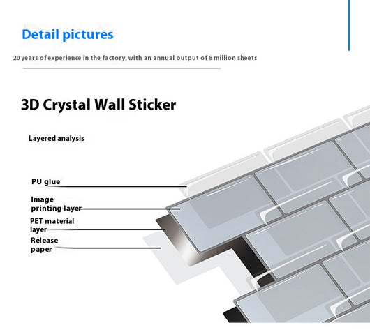 Adhesivo de Pared 3D Estéreo Resistente al Agua y Calor - Papel Tapiz Autoadhesivo para Cocina y Baño - Image 49