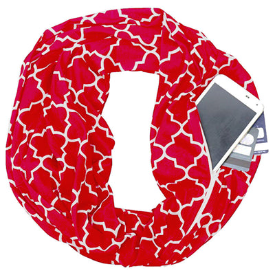 Pañoleta Tejida con Bolsillo Cremallera Infinita y Estampado Floral de Cuatro Pétalos - Image 25