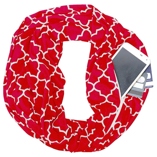 Pañoleta Tejida con Bolsillo Cremallera Infinita y Estampado Floral de Cuatro Pétalos - Image 25